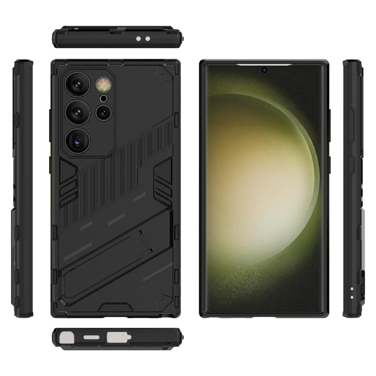 For Samsung Galaxy S24 Ultra 5G Punk Armor 2 in 1 PC + TPU Shockproof Phone Case with Invisible Holder(Black) - Galaxy S24 Ultra 5G Cases by PMC TechLife | Online Shopping South Africa | PMC TechLife