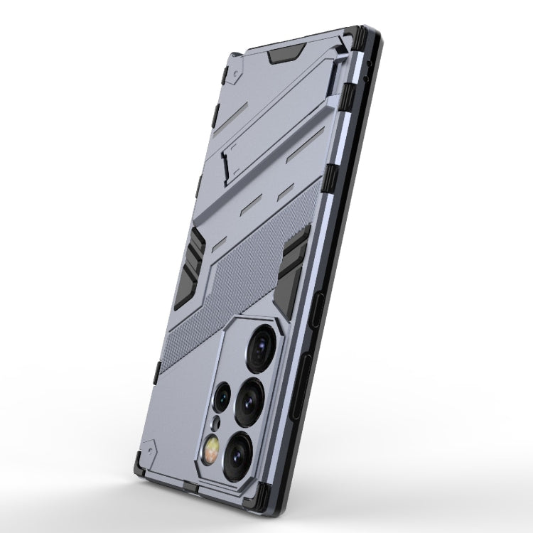 For Samsung Galaxy S24 Ultra 5G Punk Armor 2 in 1 PC + TPU Shockproof Phone Case with Invisible Holder(Grey) - Galaxy S24 Ultra 5G Cases by PMC Jewellery | Online Shopping South Africa | PMC Jewellery