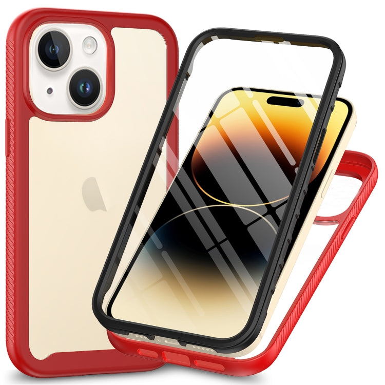 For iPhone 15 Plus Starry Sky Solid Color Series PC + TPU Phone Case with PET Film(Red) - iPhone 15 Plus Cases by PMC Jewellery | Online Shopping South Africa | PMC Jewellery