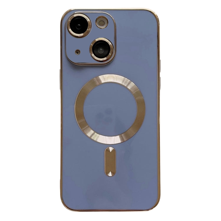 For iPhone 15 Magsafe Plating TPU Phone Case with Lens Film(Light Blue) - iPhone 15 Cases by PMC Jewellery | Online Shopping South Africa | PMC Jewellery