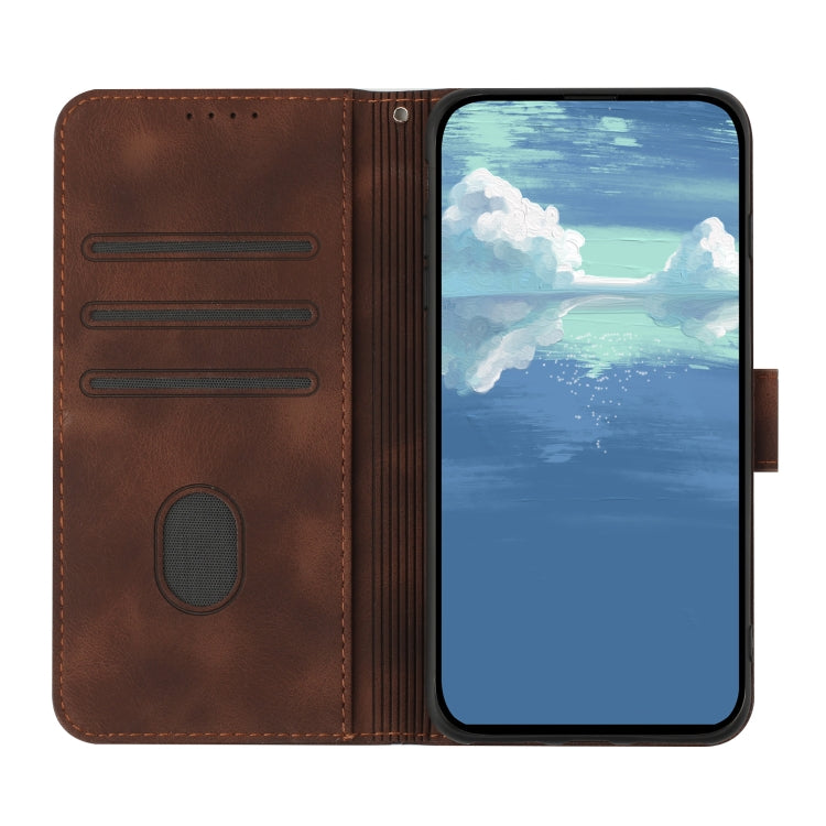 For Huawei Pura 70 Pro/70 Pro+ Line Pattern Skin Feel Leather Phone Case(Coffee) - free shipping - PMC Jewellery - Order now!