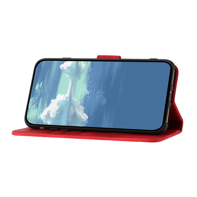 For Realme 12 5G Global Line Pattern Skin Feel Leather Phone Case(Red) - Realme Cases by PMC TechLife | Online Shopping South Africa | PMC TechLife | Buy Now Pay Later Mobicred