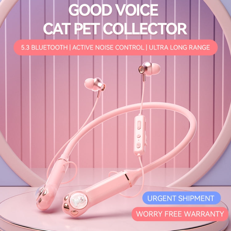 K1692 Meow Planet Neck-mounted Noise Reduction Sports Bluetooth Earphones(Blue) - Neck-mounted Earphone by PMC Jewellery | Online Shopping South Africa | PMC Jewellery | Buy Now Pay Later Mobicred