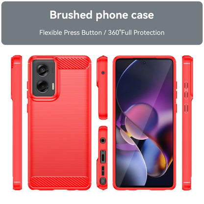 For Motorola Moto G Stylus 5G 2024 Brushed Texture Carbon Fiber TPU Phone Case(Red) - Motorola Cases by PMC Jewellery | Online Shopping South Africa | PMC Jewellery | Buy Now Pay Later Mobicred