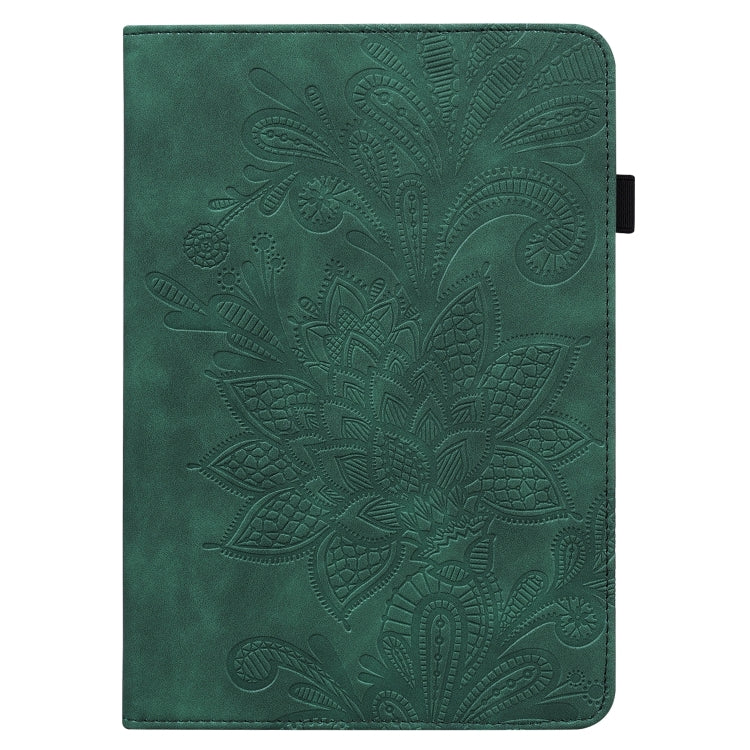 For Samsung Galaxy Tab S9 Lace Flower Embossing Pattern Leather Tablet Case(Green) - Galaxy Tab S9 Cases by PMC Jewellery | Online Shopping South Africa | PMC Jewellery | Buy Now Pay Later Mobicred