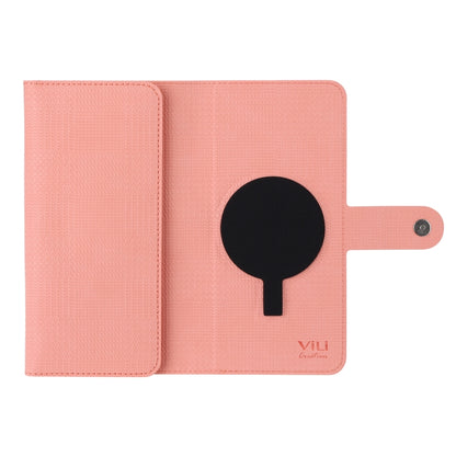 For iPhone 13 Pro ViLi GHB Series MagSafe Magnetic Zipper Leather Phone Case(Pink) - iPhone 13 Pro Cases by ViLi | Online Shopping South Africa | PMC Jewellery | Buy Now Pay Later Mobicred