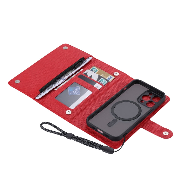 For iPhone 13 Pro ViLi GHB Series MagSafe Magnetic Zipper Leather Phone Case(Red) - iPhone 13 Pro Cases by ViLi | Online Shopping South Africa | PMC Jewellery | Buy Now Pay Later Mobicred