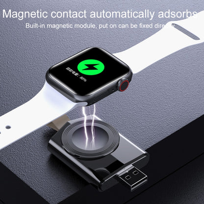 For Apple Watch Series USB Port Portable Magnetic Wireless Charger(Black) - Charger / Holder by PMC Jewellery | Online Shopping South Africa | PMC Jewellery | Buy Now Pay Later Mobicred