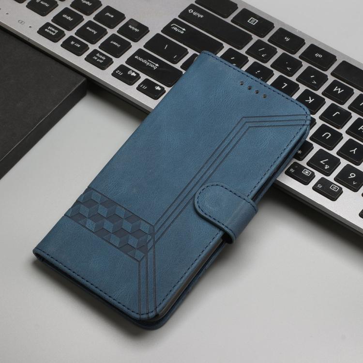 For iPhone 17 Air Cubic Skin Feel Flip Leather Phone Case(Blue) - free shipping - PMc TechLife - Order now!