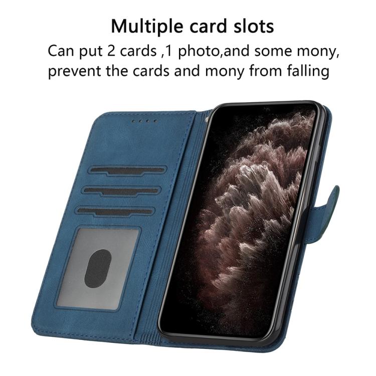 For iPhone 17 Air Cubic Skin Feel Flip Leather Phone Case(Blue) - free shipping - PMc TechLife - Order now!
