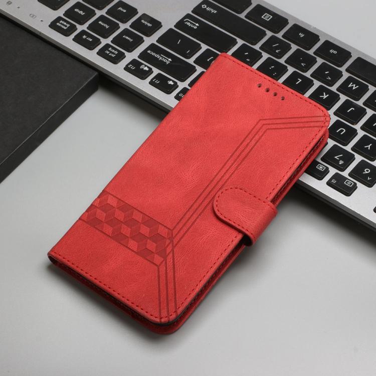 For iPhone 17 Air Cubic Skin Feel Flip Leather Phone Case(Red) - free shipping - PMc TechLife - Order now!