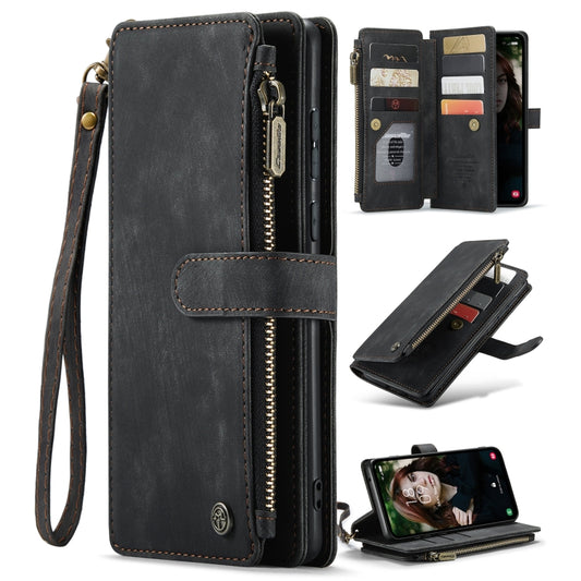 For Samsung Galaxy S23 FE CaseMe C30 Card Slots Zipper Wallet Leather Phone Case(Black) - Galaxy S23 FE 5G Cases by CaseMe | Online Shopping South Africa | PMC Jewellery | Buy Now Pay Later Mobicred