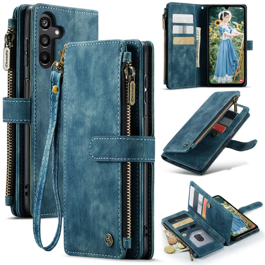 For Samsung Galaxy A15 CaseMe C30 Card Slots Zipper Wallet Leather Phone Case(Blue) - Galaxy Phone Cases by CaseMe | Online Shopping South Africa | PMC Jewellery | Buy Now Pay Later Mobicred