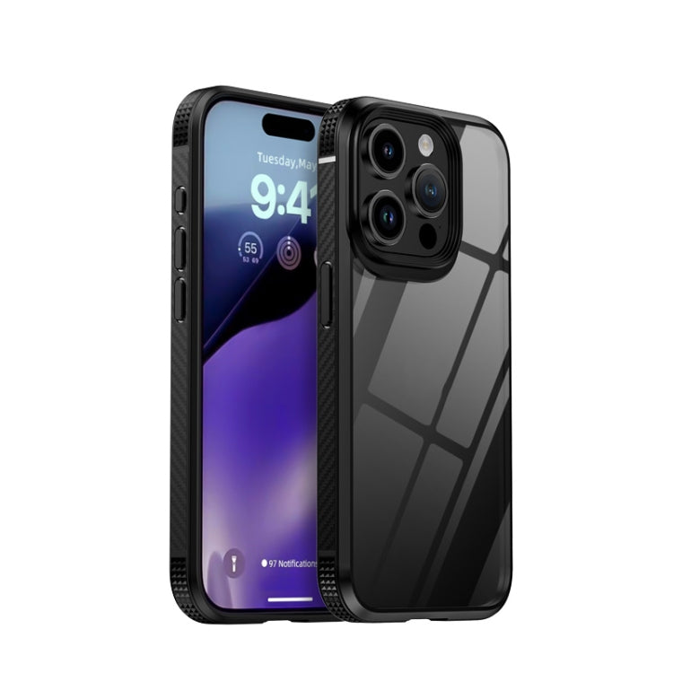 For iPhone 15 Pro Max iPAKY MG Series Transparent PC+TPU Phone Case(Black) - iPhone 15 Pro Max Cases by iPAKY | Online Shopping South Africa | PMC Jewellery | Buy Now Pay Later Mobicred