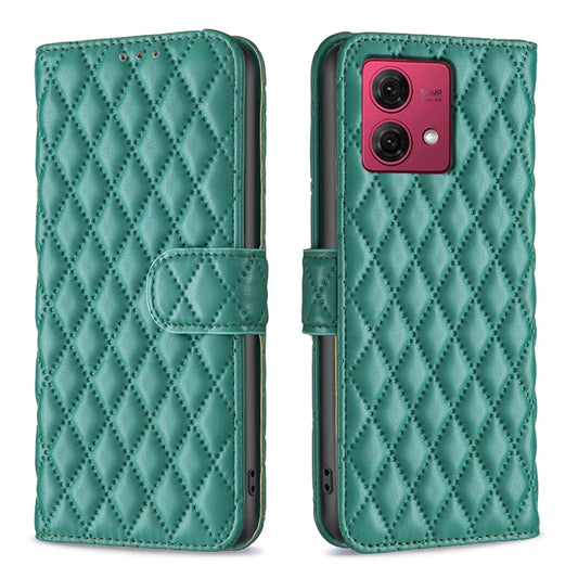 For Motorola Moto G84 Diamond Lattice Wallet Flip Leather Phone Case(Green) - Motorola Cases by PMC Jewellery | Online Shopping South Africa | PMC Jewellery | Buy Now Pay Later Mobicred