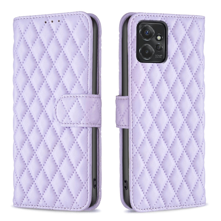 For Motorola Moto G Power 5G 2024 Diamond Lattice Wallet Flip Leather Phone Case(Purple) - Motorola Cases by PMC Jewellery | Online Shopping South Africa | PMC Jewellery | Buy Now Pay Later Mobicred