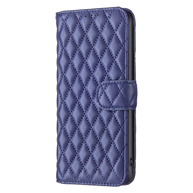 For Motorola Moto G34 5G Diamond Lattice Wallet Flip Leather Phone Case(Blue) - Motorola Cases by PMC Jewellery | Online Shopping South Africa | PMC Jewellery