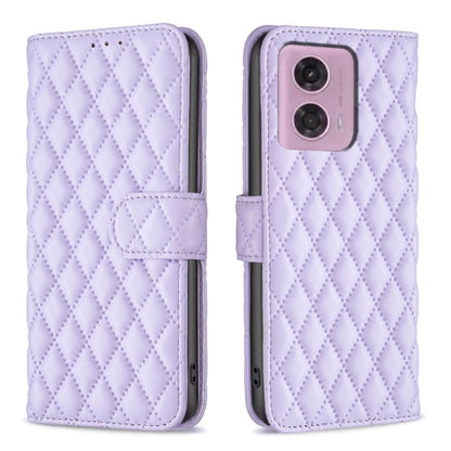 For Motorola Moto G24 Diamond Lattice Wallet Flip Leather Phone Case(Purple) - Motorola Cases by PMC Jewellery | Online Shopping South Africa | PMC Jewellery | Buy Now Pay Later Mobicred