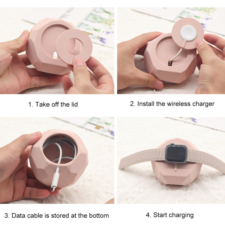 Diamond-shaped 2 in 1 Wireless Charging Silicone Base(Purple) - Charger / Holder by PMC Jewellery | Online Shopping South Africa | PMC Jewellery | Buy Now Pay Later Mobicred