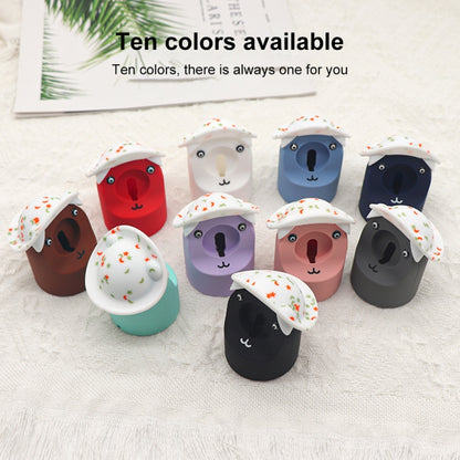 For Apple Watch Series Hat Bear Shaped Silicone Charging Base(Blue) - Charger / Holder by PMC Jewellery | Online Shopping South Africa | PMC Jewellery | Buy Now Pay Later Mobicred