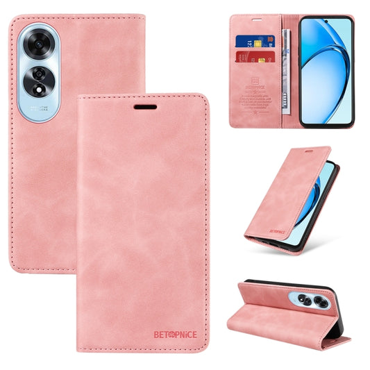 For OPPO A60 4G Global BETOPNICE Suction RFID Anti-theft Leather Phone Case(Pink) - OPPO Cases by BETOPNICE | Online Shopping South Africa | PMC Jewellery | Buy Now Pay Later Mobicred