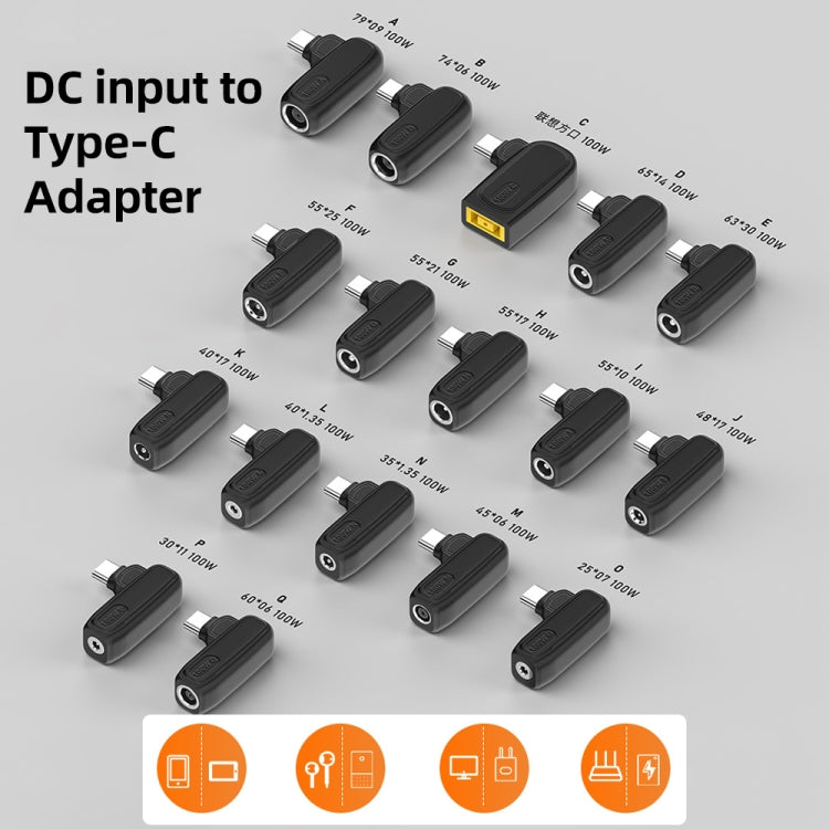 100W O 2.5X0.7mm Female to USB-C/Type-C Male Plug Charging Adapter - Universal Power Adapter by PMC TechLife | Online Shopping South Africa | PMC TechLife | Buy Now Pay Later Mobicred