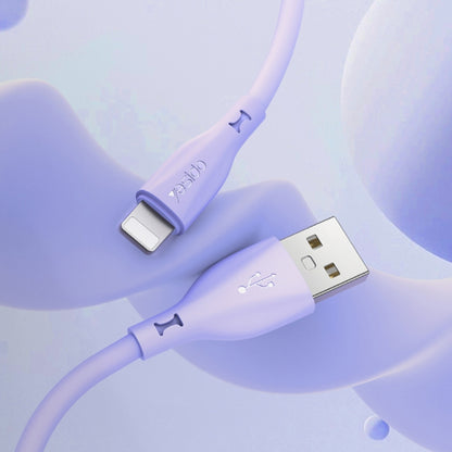 Yesido CA119L USB to 8 Pin Silicone Charging Data Cable, Cable Length: 1m(Purple) - Normal Style Cable by Yesido | Online Shopping South Africa | PMC Jewellery | Buy Now Pay Later Mobicred