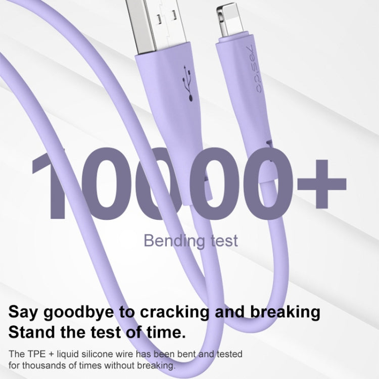 Yesido CA119L USB to 8 Pin Silicone Charging Data Cable, Cable Length: 1m(White) - Normal Style Cable by Yesido | Online Shopping South Africa | PMC Jewellery | Buy Now Pay Later Mobicred