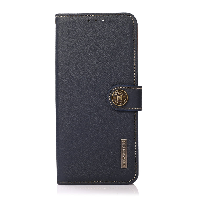 For Honor X6b KHAZNEH Custer Genuine Leather RFID Phone Case(Blue) - Honor Cases by PMC TechLife | Online Shopping South Africa | PMC TechLife | Buy Now Pay Later Mobicred