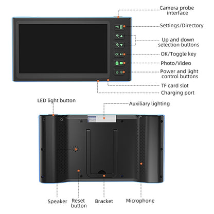 T23 7.9mm Three Lenses 7 inch Screen Industrial Endoscope, Spec:1m Tube -  by PMC Jewellery | Online Shopping South Africa | PMC Jewellery | Buy Now Pay Later Mobicred