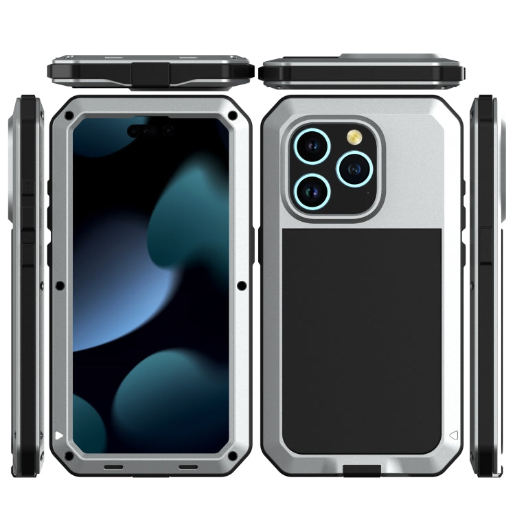 For iPhone 15 Pro Max Shockproof Life Waterproof Dust-proof Metal + Silicone Phone Case(Silver) - iPhone 15 Pro Max Cases by PMC Jewellery | Online Shopping South Africa | PMC Jewellery | Buy Now Pay Later Mobicred