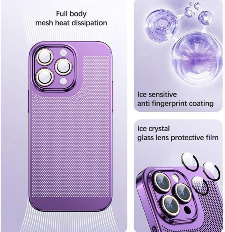 For iPhone 14 Fine Mesh Cooling Phone Case(Blue) - free shipping - PMC TechLife - Order now!