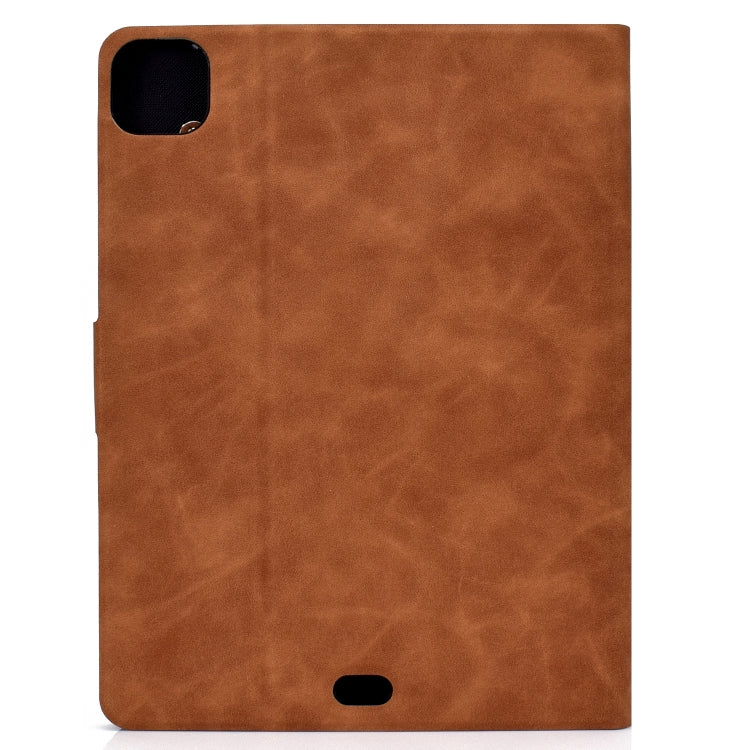 For iPad Air 2022 10.9 Cowhide Texture Leather Smart Tablet Case(Brown) - iPad Air (2022) / (2020) 10.9 Cases by PMC Jewellery | Online Shopping South Africa | PMC Jewellery