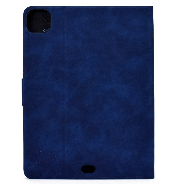 For iPad Air 2022 10.9 Cowhide Texture Leather Smart Tablet Case(Blue) - iPad Air (2022) / (2020) 10.9 Cases by PMC TechLife | Online Shopping South Africa | PMC TechLife