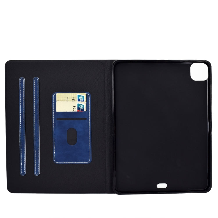 For iPad Air 2022 10.9 Cowhide Texture Leather Smart Tablet Case(Blue) - iPad Air (2022) / (2020) 10.9 Cases by PMC TechLife | Online Shopping South Africa | PMC TechLife
