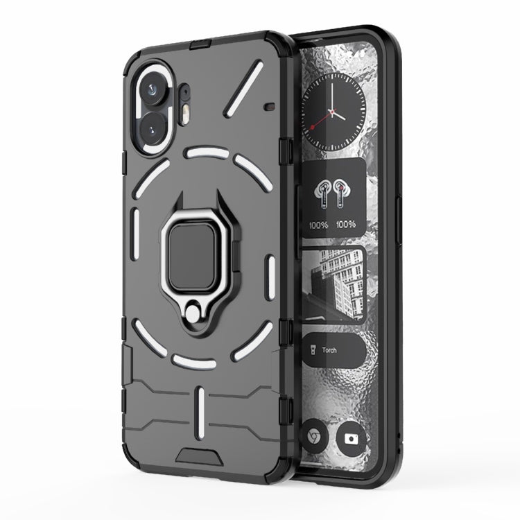 For Nothing Phone 2 Shockproof PC + TPU Holder Phone Case(Black) - More Brand by PMC Jewellery | Online Shopping South Africa | PMC Jewellery | Buy Now Pay Later Mobicred