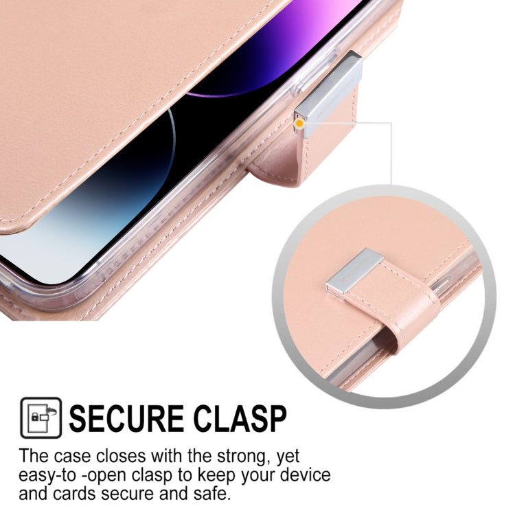 For iPhone 15 Pro Max GOOSPERY RICH DIARY Crazy Horse Texture Leather Phone Case(Rose Gold) - iPhone 15 Pro Max Cases by GOOSPERY | Online Shopping South Africa | PMC Jewellery | Buy Now Pay Later Mobicred