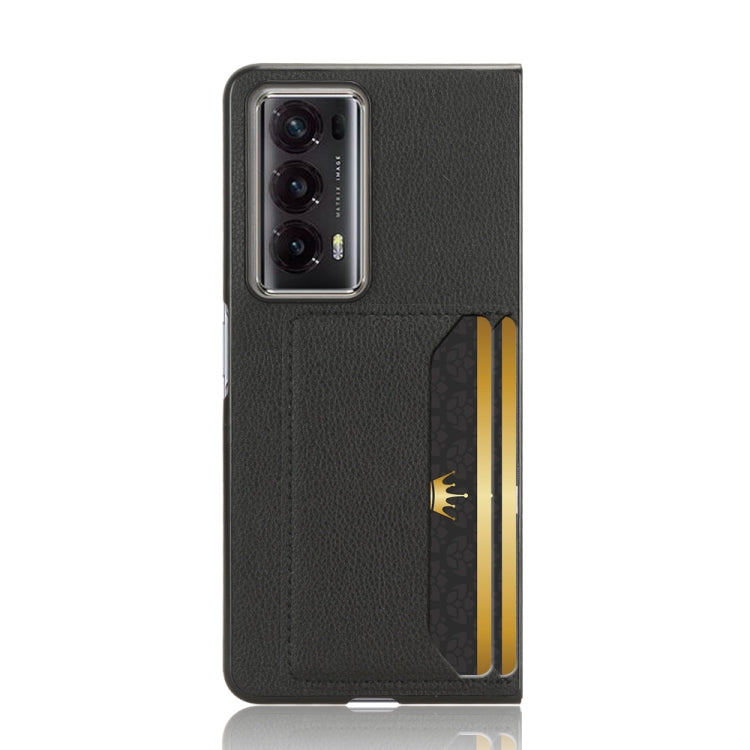 For Honor Magic V2 Litchi Texture Card Slot Phone Case(Black) - Honor Cases by PMC TechLife | Online Shopping South Africa | PMC TechLife | Buy Now Pay Later Mobicred