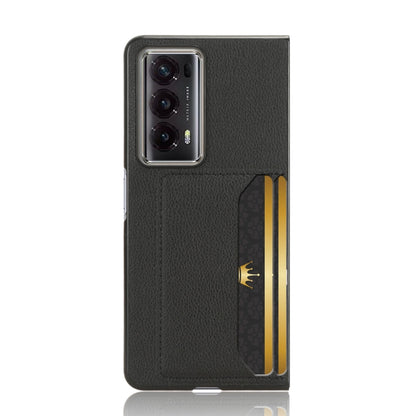 For Honor Magic V2 Litchi Texture Card Slot Phone Case(Black) - Honor Cases by PMC Jewellery | Online Shopping South Africa | PMC Jewellery | Buy Now Pay Later Mobicred