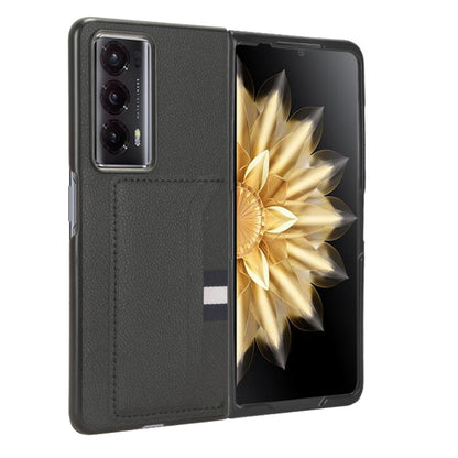 For Honor Magic V2 Litchi Texture Card Slot Phone Case(Black) - Honor Cases by PMC Jewellery | Online Shopping South Africa | PMC Jewellery | Buy Now Pay Later Mobicred