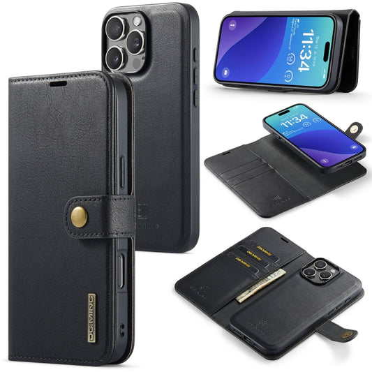 For iPhone 16 Pro Max DG.MING Crazy Horse Texture Detachable Magnetic Leather Phone Case(Black) - iPhone 16 Pro Max Cases by DG.MING | Online Shopping South Africa | PMC Jewellery | Buy Now Pay Later Mobicred