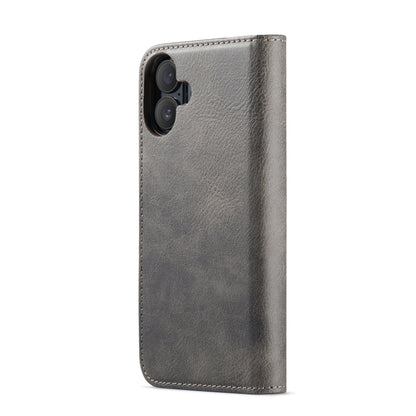 For iPhone 16 Plus DG.MING Crazy Horse Texture Detachable Magnetic Leather Phone Case(Grey) - iPhone 16 Plus Cases by DG.MING | Online Shopping South Africa | PMC Jewellery | Buy Now Pay Later Mobicred