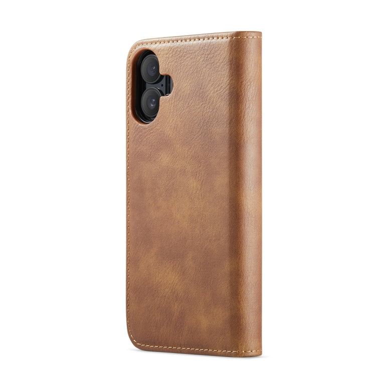 For iPhone 16 DG.MING Crazy Horse Texture Detachable Magnetic Leather Phone Case(Brown) - iPhone 16 Cases by DG.MING | Online Shopping South Africa | PMC Jewellery | Buy Now Pay Later Mobicred