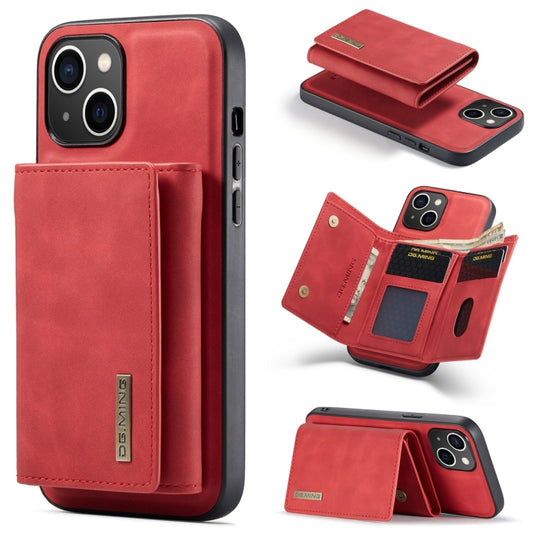 For iPhone 15 DG.MING M1 Series 3-Fold Multi Card Wallet Leather Phone Case(Red) - iPhone 15 Cases by DG.MING | Online Shopping South Africa | PMC Jewellery