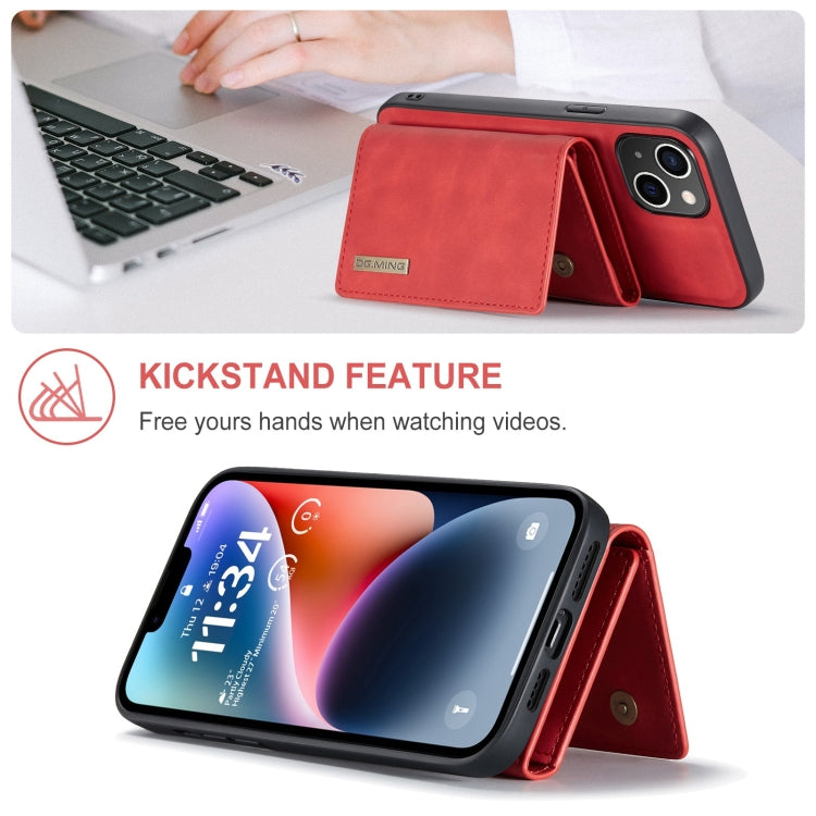 For iPhone 15 DG.MING M1 Series 3-Fold Multi Card Wallet Leather Phone Case(Red) - iPhone 15 Cases by DG.MING | Online Shopping South Africa | PMC Jewellery | Buy Now Pay Later Mobicred