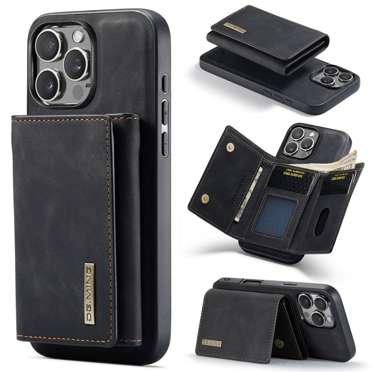 For iPhone 16 Pro Max DG.MING M1 Series 3-Fold Multi Card Wallet Leather Phone Case(Black) - iPhone 16 Pro Max Cases by DG.MING | Online Shopping South Africa | PMC Jewellery | Buy Now Pay Later Mobicred