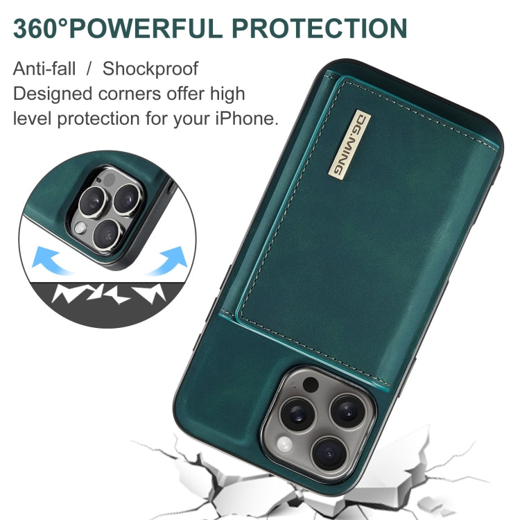 For iPhone 16 Pro Max DG.MING M1 Series 3-Fold Multi Card Wallet Leather Phone Case(Green) - iPhone 16 Pro Max Cases by DG.MING | Online Shopping South Africa | PMC Jewellery | Buy Now Pay Later Mobicred