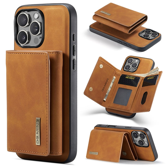 For iPhone 16 Pro DG.MING M1 Series 3-Fold Multi Card Wallet Leather Phone Case(Brown) - iPhone 16 Pro Cases by DG.MING | Online Shopping South Africa | PMC Jewellery | Buy Now Pay Later Mobicred