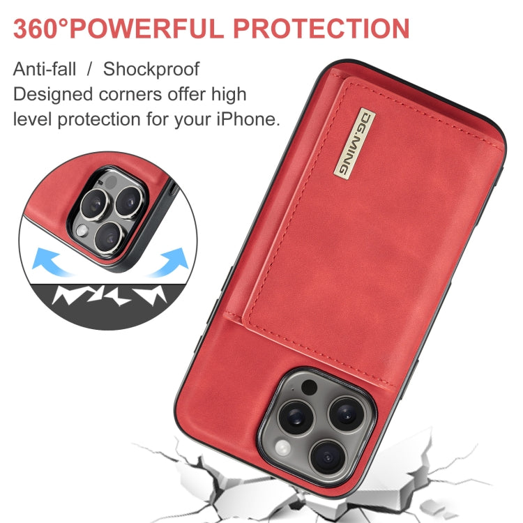 For iPhone 16 Pro DG.MING M1 Series 3-Fold Multi Card Wallet Leather Phone Case(Red) - iPhone 16 Pro Cases by DG.MING | Online Shopping South Africa | PMC Jewellery | Buy Now Pay Later Mobicred