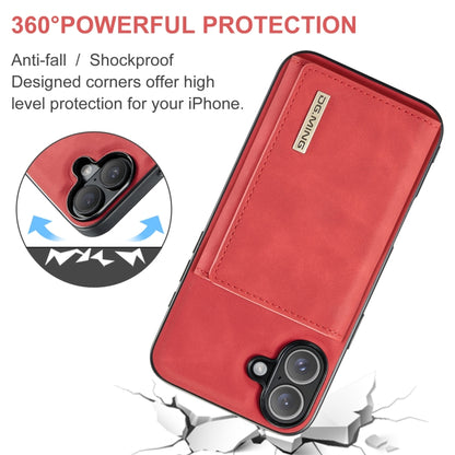 For iPhone 16 Plus DG.MING M1 Series 3-Fold Multi Card Wallet Leather Phone Case(Red) - iPhone 16 Plus Cases by DG.MING | Online Shopping South Africa | PMC Jewellery | Buy Now Pay Later Mobicred